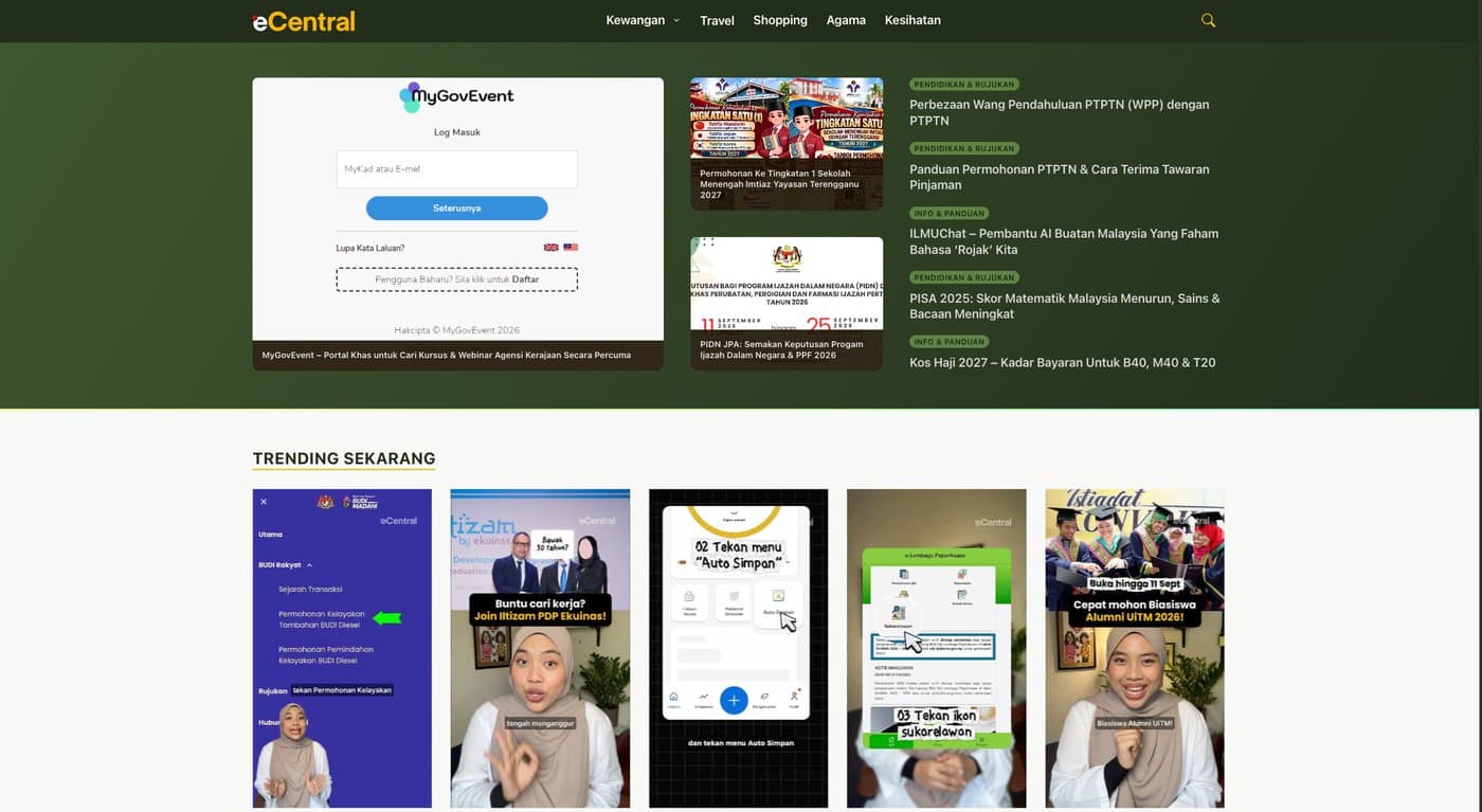 The ecentral.my homepage